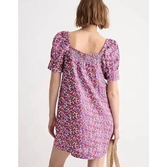 J. Crew Afternoon Linen Dress Berry Floral Pink Size Small - Picture 4 of 14